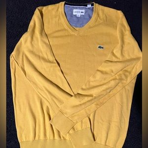 Lacoste Yellow V-Neck Sweater